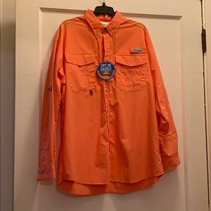 Orange Columbia PFG Long Sleeve Shirt